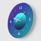 Simplistic Aqua Green Moon Große Wanduhr (Winkel)