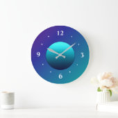 Simplistic Aqua Green Moon Große Wanduhr (Zuhause)