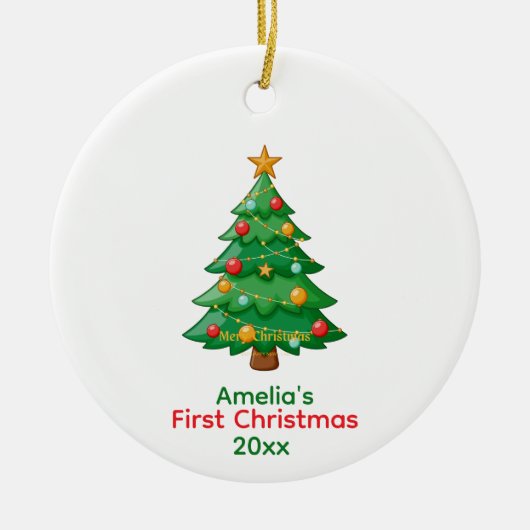 Simplistic Baby's First Christmas w/ Tree Ornament (Vorne)