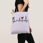 Simplistic Black Paws and Wine Heartbeat Tasche (Von Nahem)