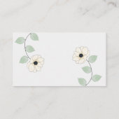 Simplistic Creamy White Anemone Floral Platzkarte (Rückseite)