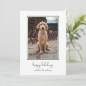 Simplistic Dog Foto Feiertagskarte (Stehend Vorderseite)