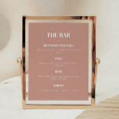Simplistic Dusty Rose Wedding Bar Menu Poster