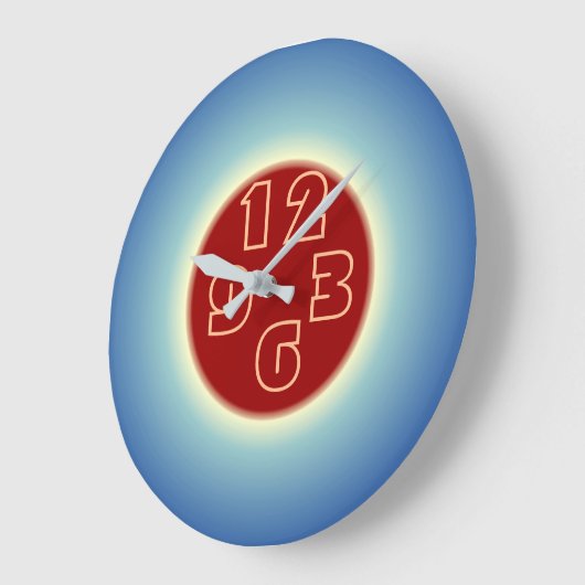 Simplistic Eye Catching Blue Red Wall Clock Große Wanduhr (Winkel)