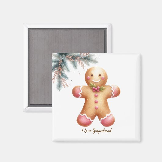 Simplistic Gingerbread Man Cookie Lover Magnet (Vorderseite/Rückseite)