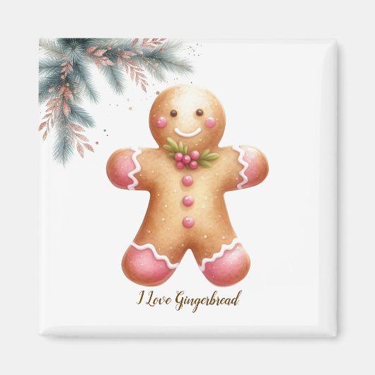 Simplistic Gingerbread Man Cookie Lover Magnet (Vorne)