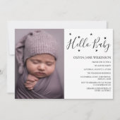 Simplistic Hello Baby | Sip and See Party Einladung (Vorderseite)