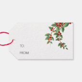 Simplistic Holly Geschenkanhänger (Rückseite Horizontal)