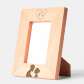 Simplistic Initials Carved Tree Sillhouette Geätzte Rahmen (Links)