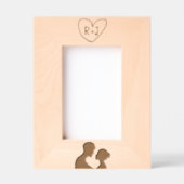 Simplistic Initials Carved Tree Sillhouette Geätzte Rahmen (Vorderseite)