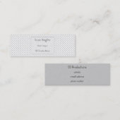 Simplistic Light Gray Small Dot Muster Slimline Mini Visitenkarte (Vorne/Hinten)