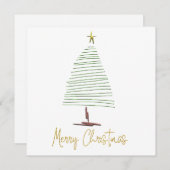 Simplistic Lines Tree Star Frohe Weihnachten (Vorne/Hinten)