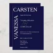 Simplistic Modern Glam Wedding Einladung (Vorne/Hinten)