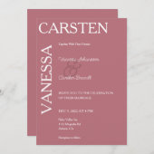 Simplistic Modern Glam Wedding Einladung (Vorne/Hinten)