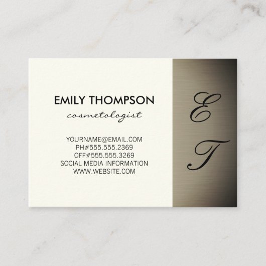 Simplistic Monogram (off gelb) Ernennung Terminkarte (Vorderseite)