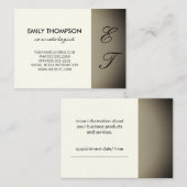 Simplistic Monogram (off gelb) Ernennung Terminkarte (Vorne/Hinten)