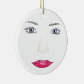 Simplistic Oil Painted Face Weihnachtsschmuck (Rechts)