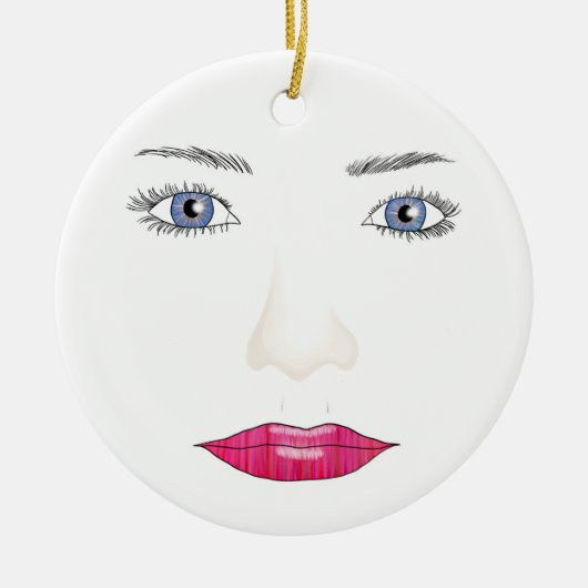 Simplistic Oil Painted Face Weihnachtsschmuck (Vorne)
