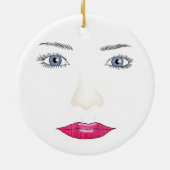 Simplistic Oil Painted Face Weihnachtsschmuck (Hinten)