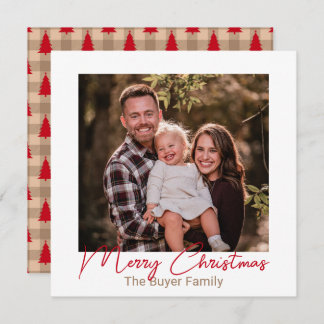 Simplistic Pleasures Red One Photo Christmas Card Feiertagskarte