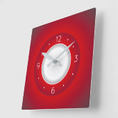 Simplistic Red and White > Square Kitchen Clocks Quadratische Wanduhr (Winkel)