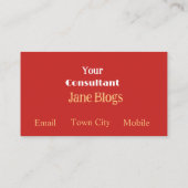 Simplistic Red Gold Real Estate Business Cards Visitenkarte (Rückseite)