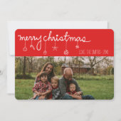 Simplistic Red White Stripe Frohe Weihnachten (Vorderseite)