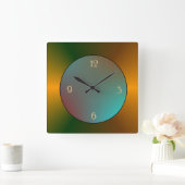 Simplistic Reflect Gold Blue/Green Kitchlock Quadratische Wanduhr (Zuhause)