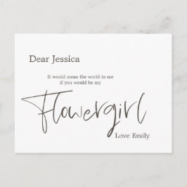 Simplistic Stylistic Brown Script Blumengirl Reque Postkarte