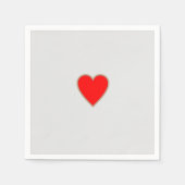 Simplistic White Napkin mit Red Heart Center Serviette (Vorderseite)