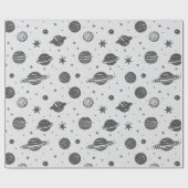Simplistische Planeten Geschenkpapier (Flach)