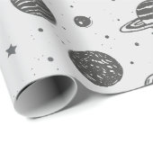 Simplistische Planeten Geschenkpapier (Rolleneckpunkt)