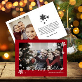 Simplistische Schneeflocken Happy Holidays Red Karte