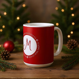 Simplistische Schneeflocken Happy Holidays Red Mon Kaffeetasse