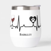 Simplistische schwarze Paws und Rotwein (Links)