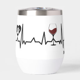 Simplistische schwarze Paws und Rotwein