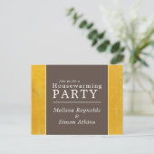 Simplistische Typografie, Party zur Haushaltserwär Einladungspostkarte (Stehend Vorderseite)