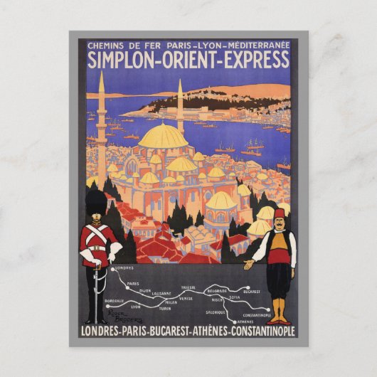 Simplon Orient Express nach Konstantinopel Postkarte (Vorderseite)