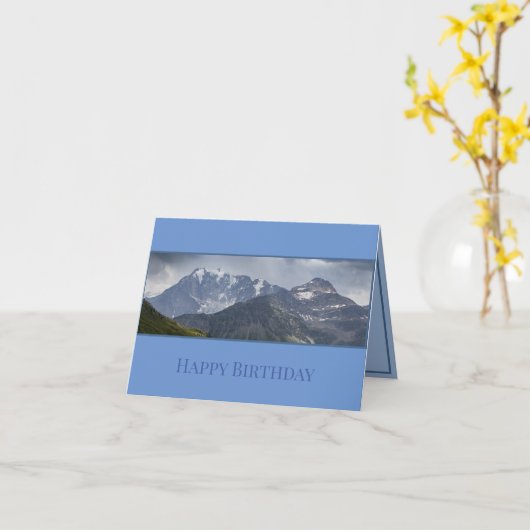 Simplon Pass Mountains, Schweiz Geburtstag Karte (Gelbe Blume)