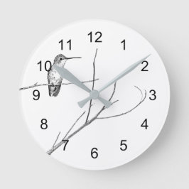 Simply a hummingbird on a stick square wall clock große wanduhr