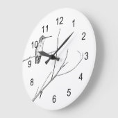 Simply a hummingbird on a stick square wall clock große wanduhr (Winkel)