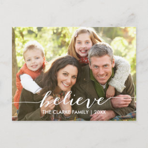 Simply Believe Wird Holiday Foto Postcard Feiertagspostkarte