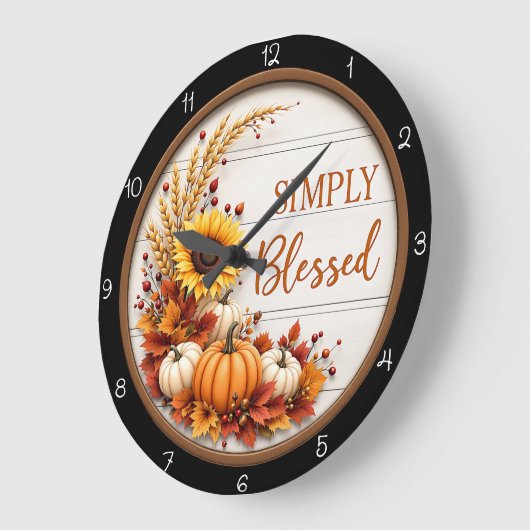 Simply Blessed Autumn Große Wanduhr (Winkel)