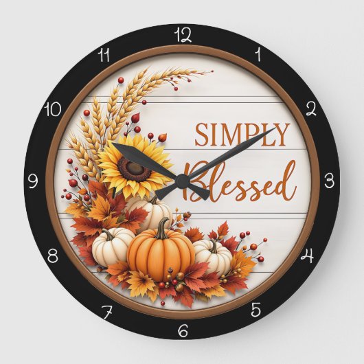 Simply Blessed Autumn  Große Wanduhr (Vorderseite)