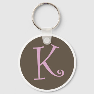Simply Brown & Pink Keychain "K" Schlüsselanhänger
