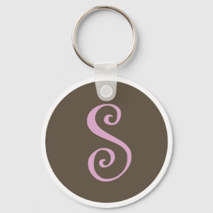 Simply Brown & Pink Keychain "S" Schlüsselanhänger