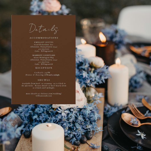 Simply Brown Wedding Details Enclosure Einladung