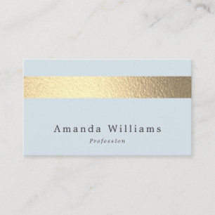 Simply Chic Gold Foil Stripe On Powder Blue Visitenkarte