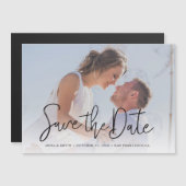 Simply Chic Photo Magnet Save the Date Invitation (Vorne/Hinten)