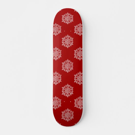 Simply Christmas Collection Red & White Snowflake Skateboard (Vorne)